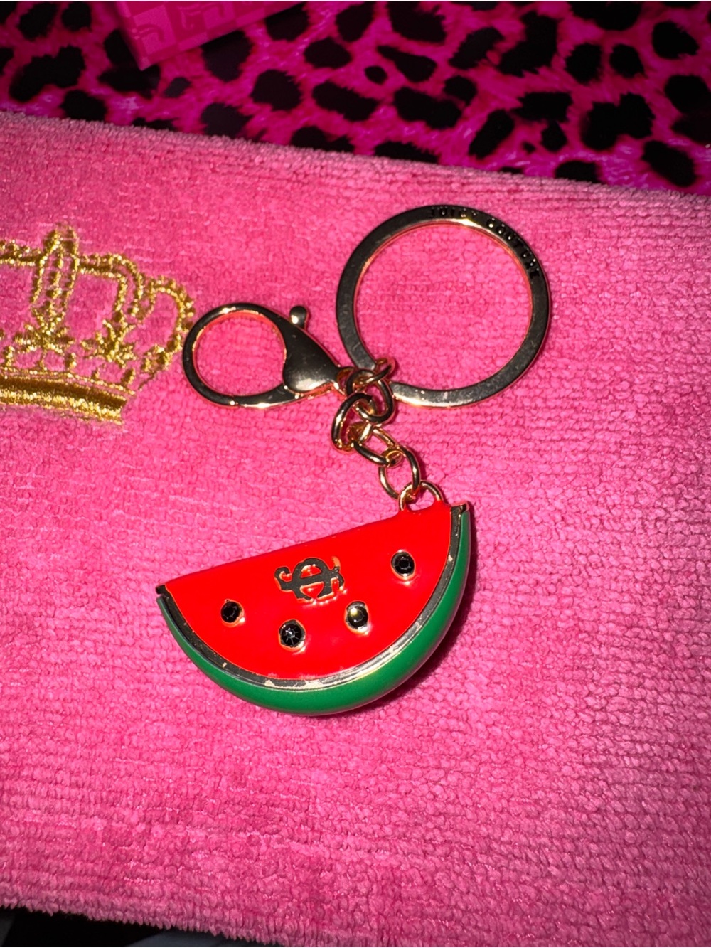 Watermelon Enamel Keychain - Red & Green Charm